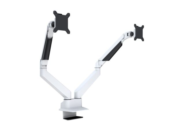 M VESA GAS LIFT ARM DUAL SIDE BY SIDE WHITE