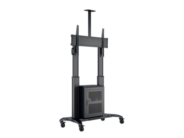 M PUBLIC FLOORSTAND DUAL PILLAR 180 HD WITH AV CABINET