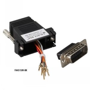 BLACK BOX MODULAR ADAPTER KIT - DB15M TO RJ45F WITH THUMBSCREWS BLACK