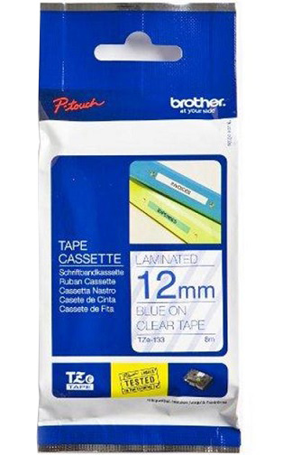 BROTHER TZE133 12 BLUE ON CLEAR