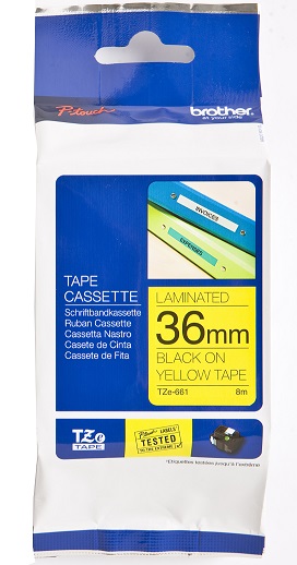BROTHER TZ661 36 BLACK ON YELLOW