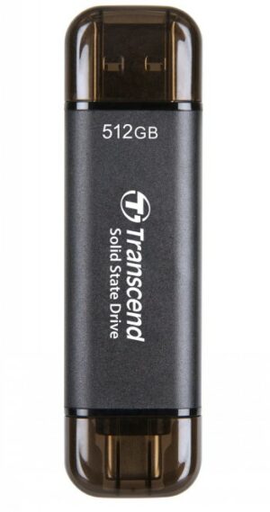 TRANSCEND 512 GB EXTERNAL SSD STICK, USB/USB-C 10GBPS - ESD310C