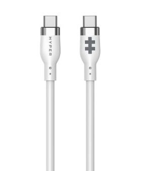 HYPER 2M USB-C CHARGING CABLE, 240W PD3.1, SILICONE, WHITE