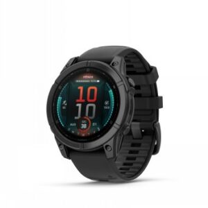 GARMIN FENIX E – 47 MM, AMOLED SLATE GRAY STEEL WITH BLACK SILICONE BAND