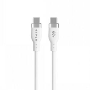 HYPER 1.5M USB-C CHARGING CABLE, 60W PD3.0, SILICONE, WHITE