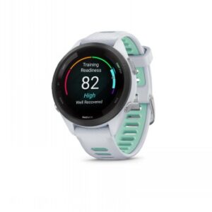 GARMIN FORERUNNER 265S, MUSTA KEHYS, VAALEANHARMAA KELLONRUNKO JA VAALEANHARMAA/VEDENVIHREÄ SILIKONIHIHNA