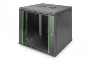 DIGITUS 12U WALL MOUNTING CABINET 611X600X600 MM, COLOR BLACK (RAL 9005)
