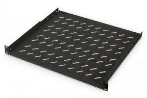 DIGITUS 1U FIXED SHELF FOR RACKS FROM 600 MM DEPTH 44X482X400 MM, UP TO 15 KG, BLACK (RAL 9005)