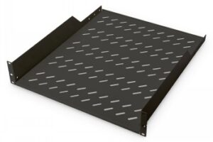 DIGITUS 2U FIXED SHELF FOR RACKS FROM 800 MM DEPTH 88,5X482X552 MM, UP TO 25 KG, BLACK (RAL 9005)
