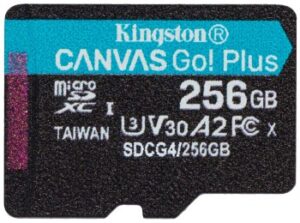 KINGSTON 256 GB CANVAS GO PLUS GEN4 MICROSD, A2, U3, V30 (200R/160W)