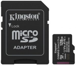 KINGSTON 128 GB CANVAS SELECT PLUS GEN3 MICROSD, A1, U1, V10 (150R) + ADAPTER
