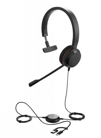 JABRA EVOLVE 20, MONO MS, USB C/A ADAPTER
