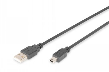 DIGITUS USB 2.0 CONNECTION CABLE, TYPE A - MINI B (5PIN)