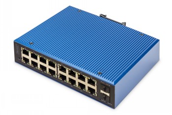 DIGITUS IND. 16+2-PORT L2 MANAGED GIGABIT ETHERNET SWITCH 16 X GE RJ45 + 2 SFP PORT