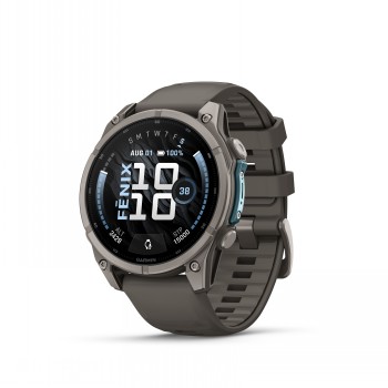 GARMIN FENIX 9 - 47MM TITAANI JA PEBBLE GRAY -SILIKONIHIHNA